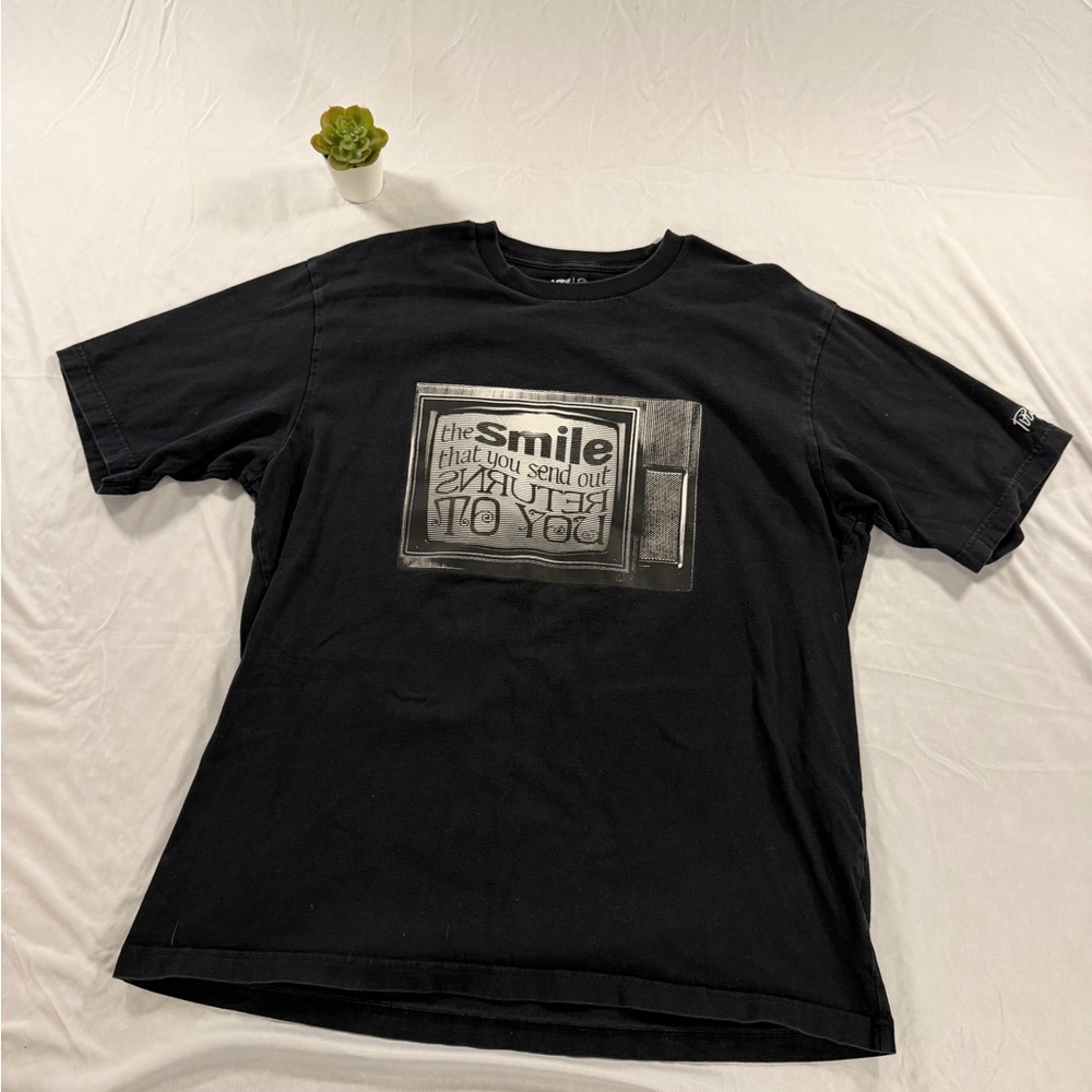 Uniqlo Fergus Purcell Men's Graphic T-Shirt Black Crew Neck 100% Cotton Tee L
